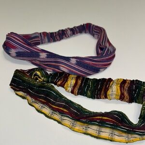 Women’s tribal Aztec print fabric headbands. Set of 2. Made in Guatemala. New.